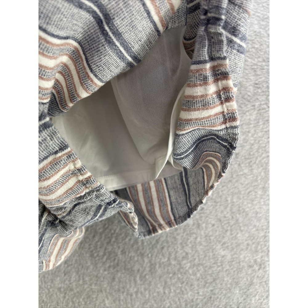 American Eagle Romper Striped Size XS Pockets Short Sleeve Cinch Waist Linen - Picture 7 of 12